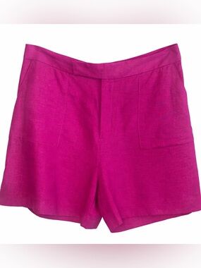Banana Republic Linen Blend Tailored Shorts Pink High Waist Size 12